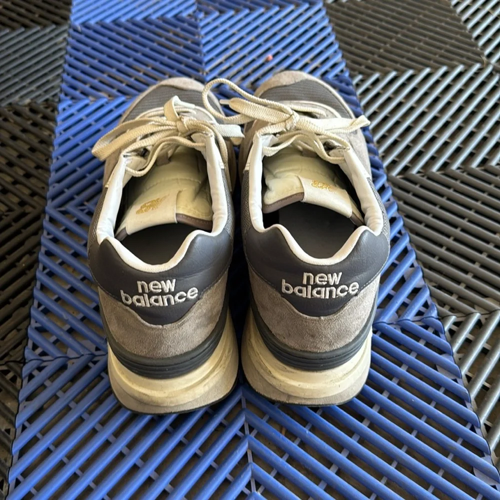 New Balance Gray and Cream Athletic Sneakers